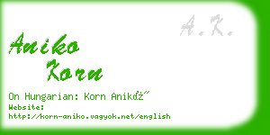 aniko korn business card